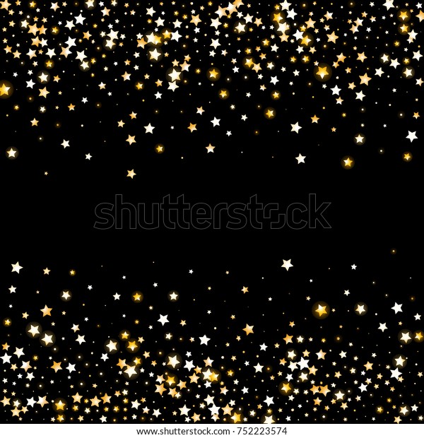 Gold Shimmering Stars On Black Background Stock Vector (Royalty Free ...