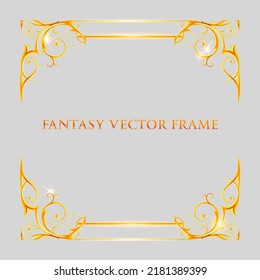 Gold shine fantasy frame with space for text for life event