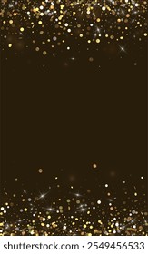 Gold Shine Festive Vector Luxury Background. Effect Rain Design. Golden Polka Happy Backdrop. Confetti Glamour Wallpaper.