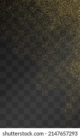 Goldener Shine festlicher, Vektortransparenter Hintergrund. Abstrakter Splash-Hintergrund. Golden Round Happy Wallpaper. Circle Effect Muster.