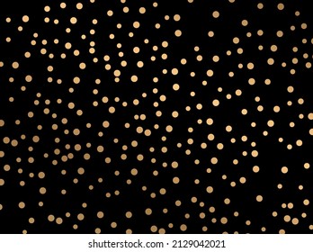 Gold Shine Glitter Particles.  Gold gradient circles on sky background.  Golden glitter confetti. Elegant luxury gold glitter design pattern. 