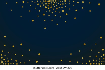 Gold Shine Golden Vector Black Background. Effect Dot Background. Yellow Glow Christmas Texture. Circle Festive Banner.