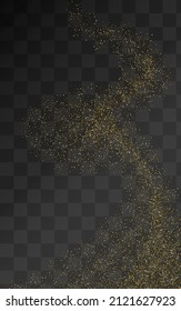 Gold Shine Light Vector Transparent Background. Paper Splash Illustration. Golden Polka Effect Postcard. Sequin Christmas Banner.