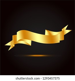 gold shine ribbon flag vector art