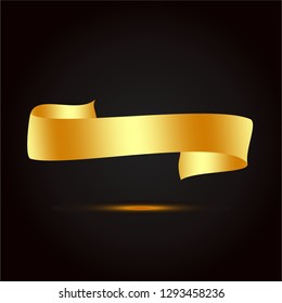 gold shine ribbon vector art
