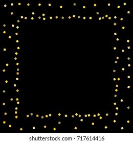 Gold shine texture on a black background. A splendid Christmas background. Abstraction of golden confetti on a black background. Element of design. Vector illustration. EPS 10.