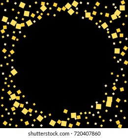 Gold shine texture on a black background. A splendid Christmas background. Abstraction of golden confetti on a black background. Element of design. Vector illustration. EPS 10.
