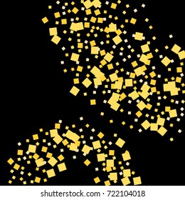 Gold shine texture on a black background. A splendid Christmas background. Abstraction of golden confetti on a black background. Element of design. Vector illustration. EPS 10.