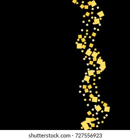 Gold shine texture on a black background. A splendid Christmas background. Abstraction of golden confetti on a black background. Element of design. Vector illustration. EPS 10.