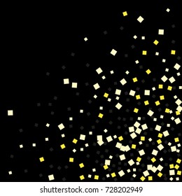 Gold shine texture on a black background. A splendid Christmas background. Abstraction of golden confetti on a black background. Element of design. Vector illustration. EPS 10.