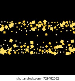 Gold shine texture on a black background. A splendid Christmas background. Abstraction of golden confetti on a black background. Element of design. Vector illustration. EPS 10.