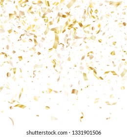 Gold Confetti Banner Isolated On Transparent Stock Illustration ...