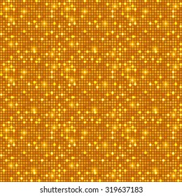 Gold shining dots background. Network concept. Shining texture. Vector illustration for graphic design. 