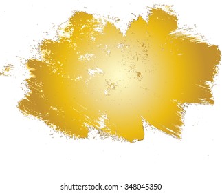 Gold Shining Paint Brush Stroke . Vector Illustration .