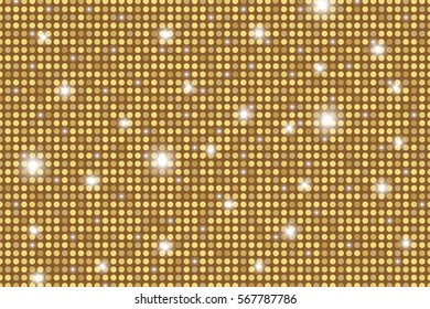 Gold shining rounds seamless texture. Gold, luxury, information or network graphic design concept. Vector illustration