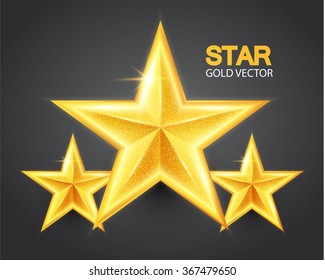 Gold Shining Star. Achieve & Win Design. Vector illustration