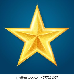 Gold Shining Star. Achieve & Win Design. Vector illustration
