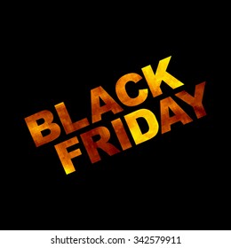 Gold shining text Black Friday on dark  background