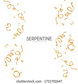 Gold shinining metal serpentine background. Party design element.