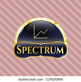  Gold shiny badge with chart icon and Spectrum text inside