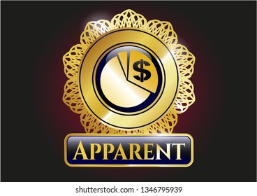  Gold shiny badge with chart icon and Apparent text inside