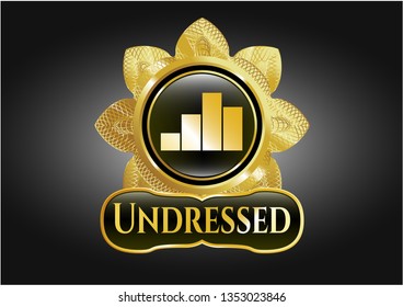  Gold shiny badge with chart icon and Undressed text inside