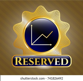  Gold shiny badge with chart icon and Reserved text inside