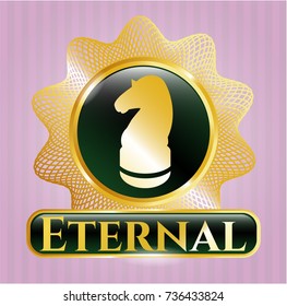  Gold shiny badge with chess knight icon and Eternal text inside