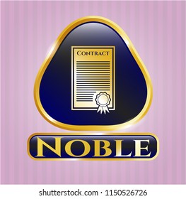  Gold shiny badge with contract icon and Noble text inside