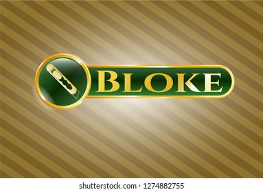  Gold shiny badge with cutter icon and Bloke text inside