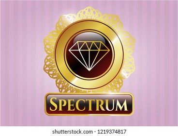  Gold shiny badge with diamond icon and Spectrum text inside