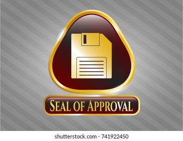  Gold shiny badge with diskette icon and Seal of Approval text inside