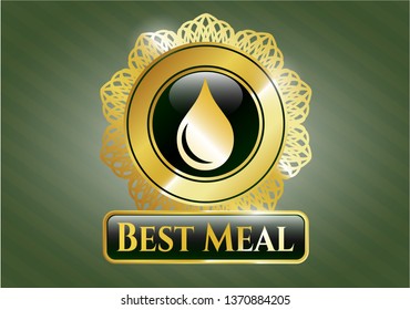  Gold shiny badge with drop icon and Best Meal text inside