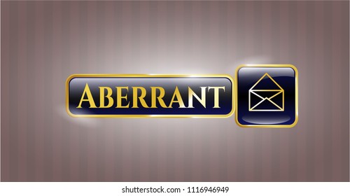  Gold shiny badge with envelope icon and Aberrant text inside