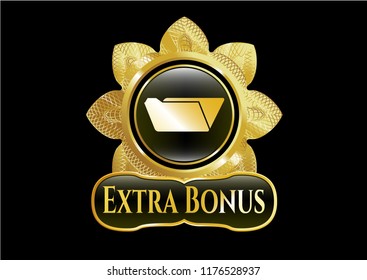  Gold shiny badge with folder icon and Extra Bonus text inside