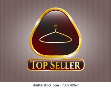  Gold shiny badge with hanger icon and Top Seller text inside