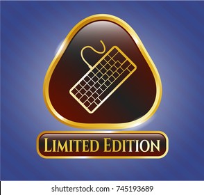  Gold shiny badge with keyboard icon and Limited Edition text inside