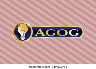  Gold shiny badge with light bulb icon and Agog text inside