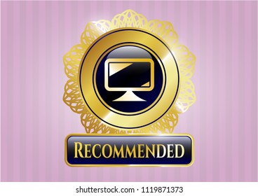  Gold shiny badge with monitor icon and Recommended text inside