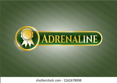  Gold shiny badge with ribbon icon and Adrenaline text inside