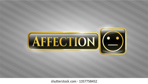  Gold shiny badge with serious face icon and Affection text inside