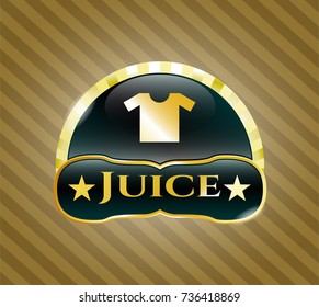  Gold shiny badge with shirt icon and Juice text inside