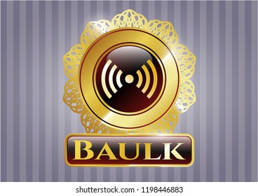  Gold shiny badge with signal icon and Baulk text inside