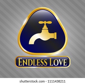  Gold shiny badge with tap icon and Endless Love text inside