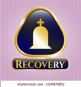  Gold shiny badge with tombstone icon and Recovery text inside