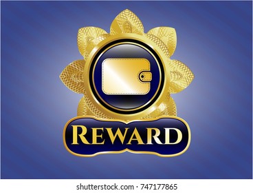  Gold shiny badge with wallet icon and Reward text inside