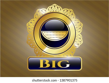  Gold shiny badge with watermelon icon and Big text inside