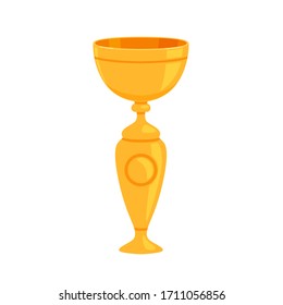 Gold shiny cup as a reward for winning sports or competitions
