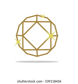 Gold Shiny Diamond Vector Logo Template Illustration Design. Vector EPS 10.