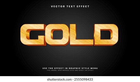 Gold shiny editable text effect Template Premium Vector